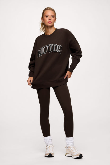 nuuds Varsity Oversized Crew | Espresso