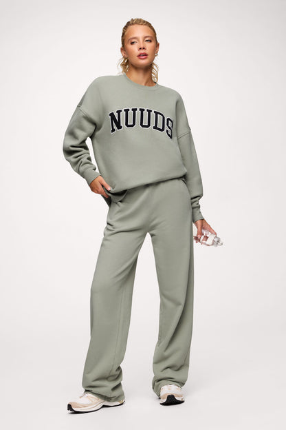 nuuds Varsity Oversized Crew | Pistachio