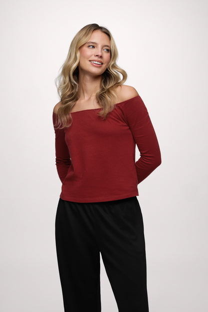 Ease Long Sleeve Top | Scarlet