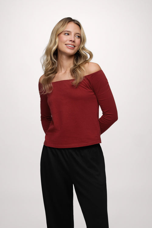 Ease Long Sleeve Top | Scarlet