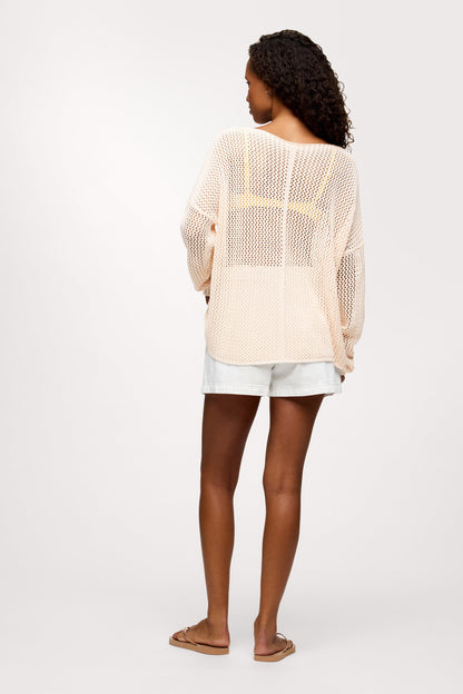 Open Knit Sweater | Blush