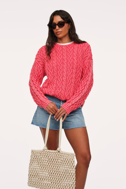 Lightweight Cable Sweater | Cayenne