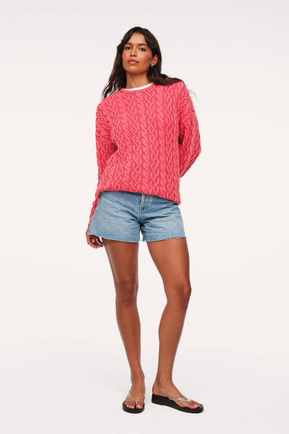 Lightweight Cable Sweater | Cayenne