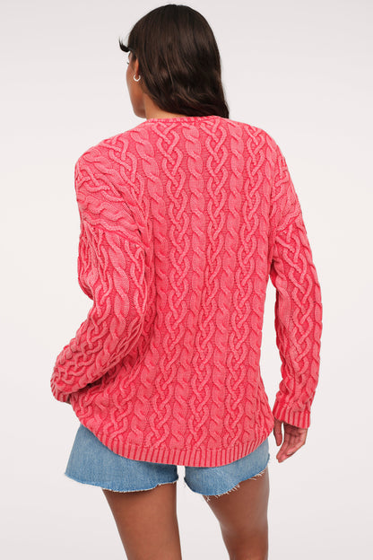 Lightweight Cable Sweater | Cayenne