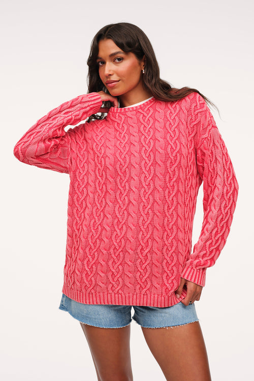 Lightweight Cable Sweater | Cayenne