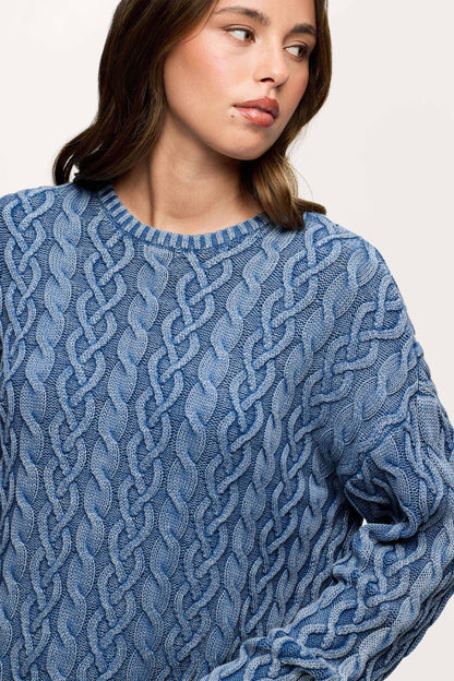 Lightweight Cable Sweater | Harbor