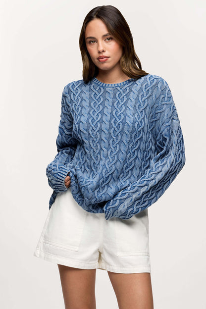Lightweight Cable Sweater | Harbor