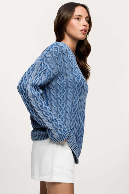 Lightweight Cable Sweater | Harbor