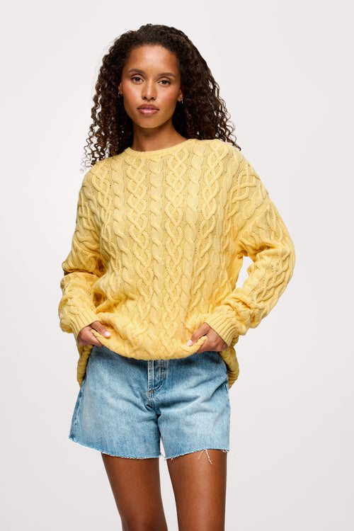 Lightweight Cable Sweater | Lemon