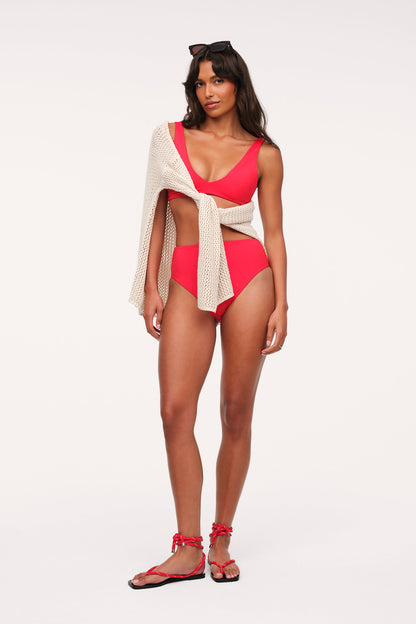 Plunge Bikini Top | Smooth Cayenne