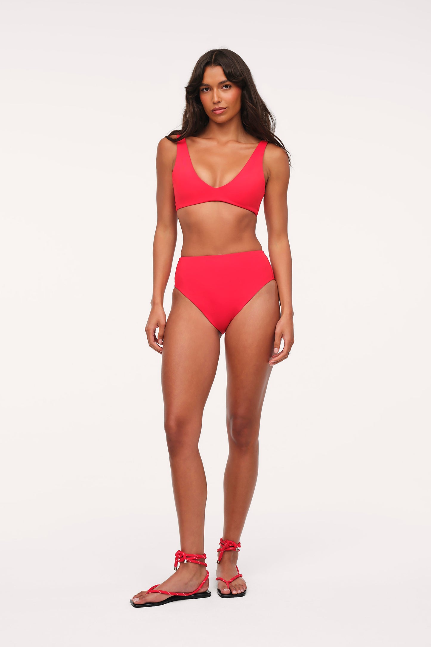 Plunge Bikini Top | Smooth Cayenne