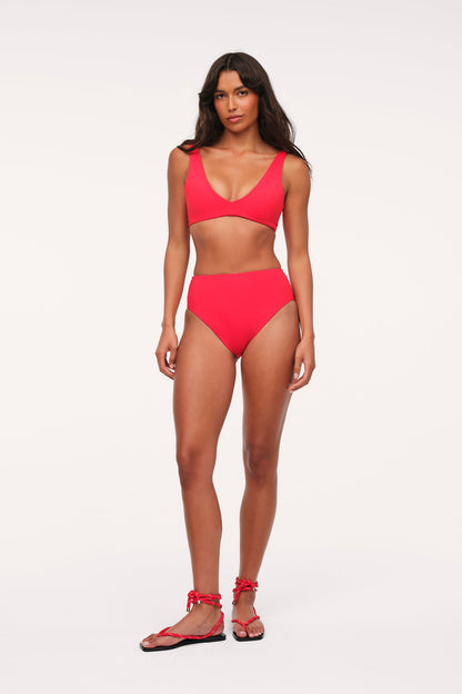 Plunge Bikini Top | Smooth Cayenne