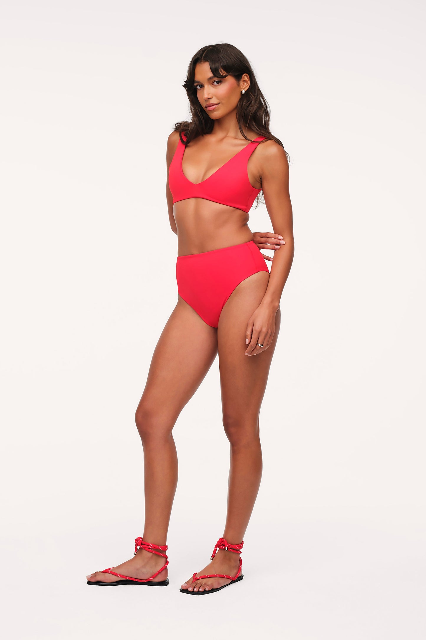 Plunge Bikini Top | Smooth Cayenne