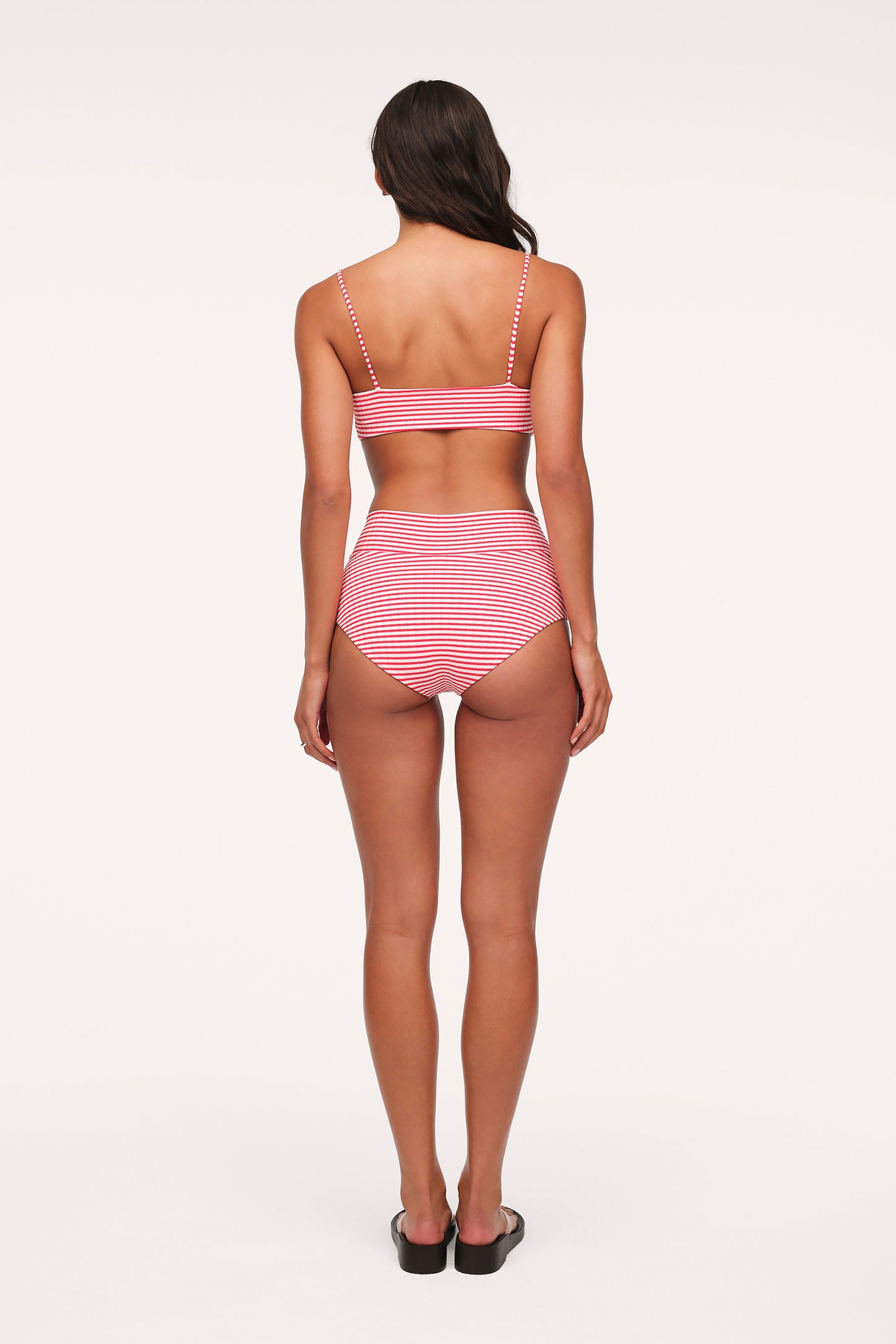 Boy Short Bikini Bottom | Cayenne Stripe