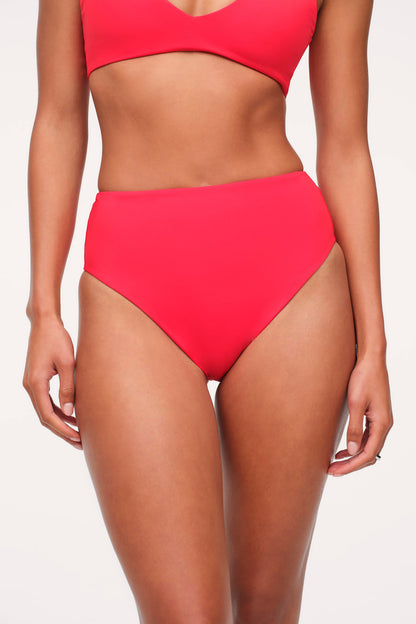 High Waist Bikini Bottom | Smooth Cayenne