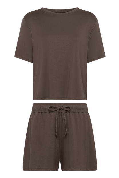 Pajama Short Set | Coffee