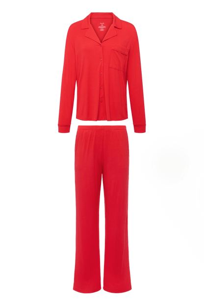 Button Front Pajama Set | Chili
