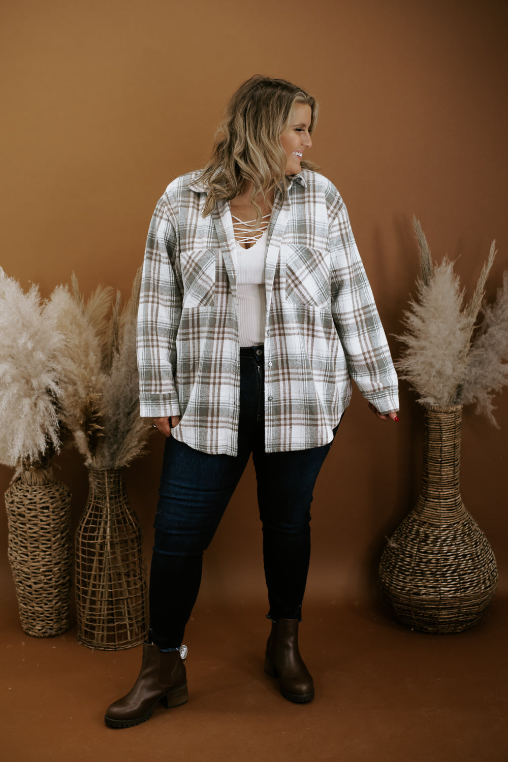 First Pick Button Up Top, Olive