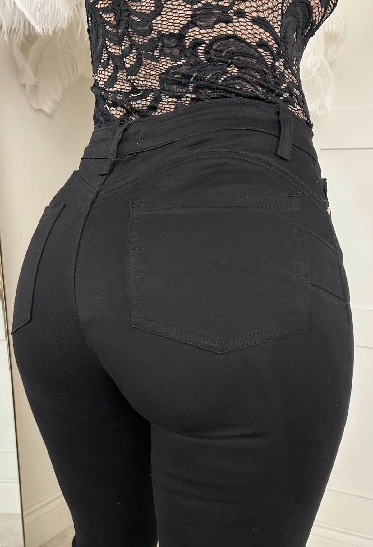 Amelie Black Stretch Push Up Skinny Jeans