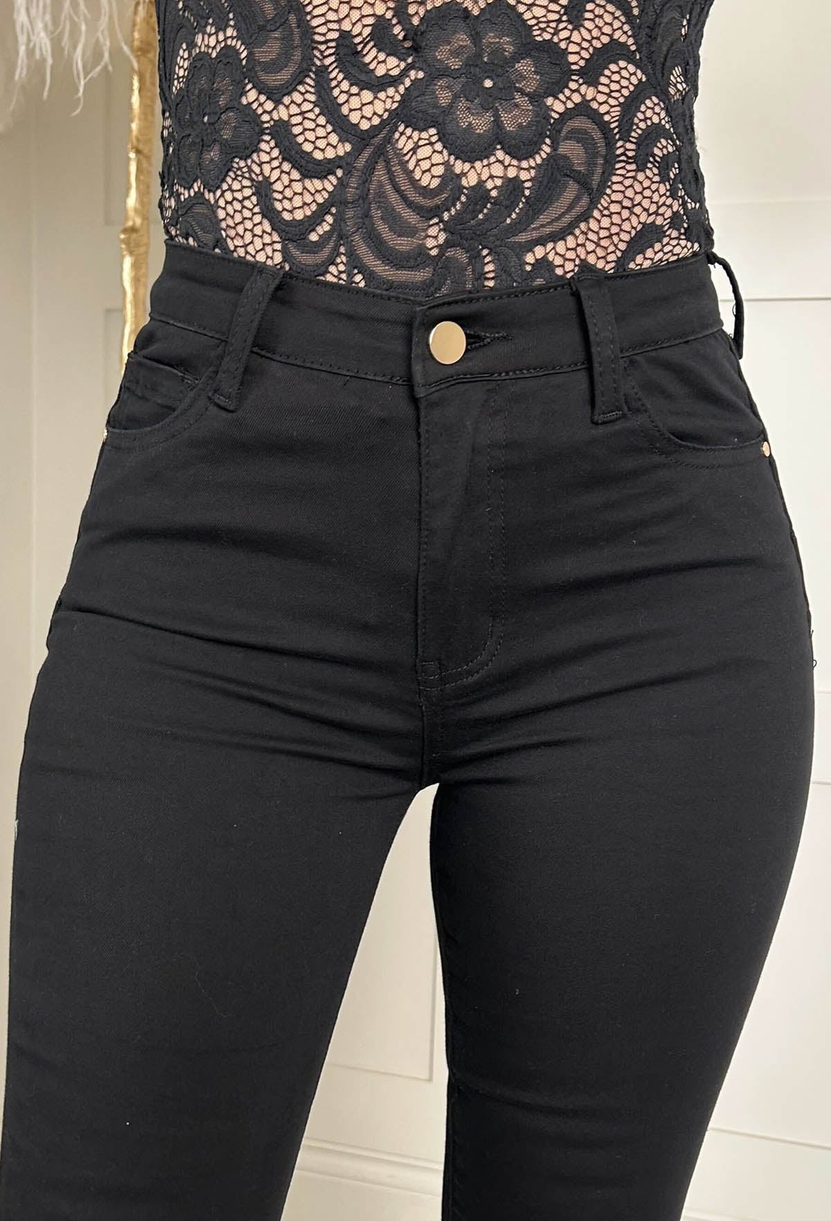 Amelie Black Stretch Push Up Skinny Jeans