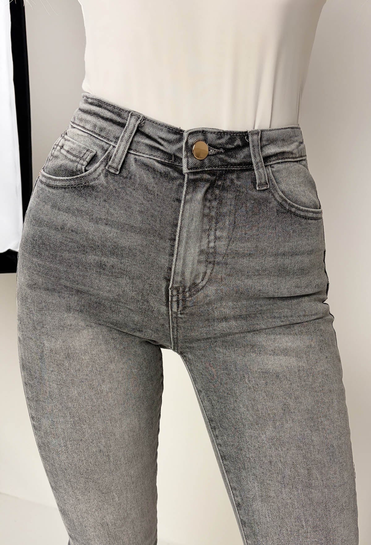 Amelie Grey Stretch Push Up Skinny Jeans