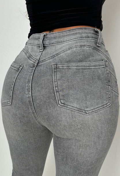 Amelie Grey Stretch Push Up Skinny Jeans