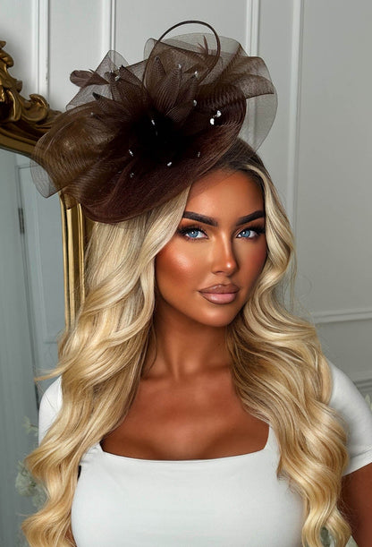 Arla Brown Floral Fascinator