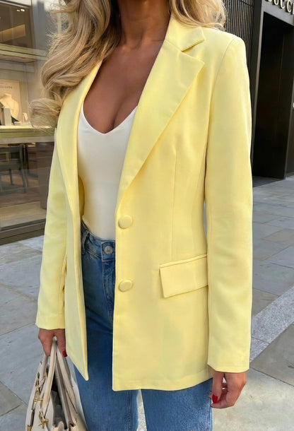 Babe Essential Yellow Fitted Blazer