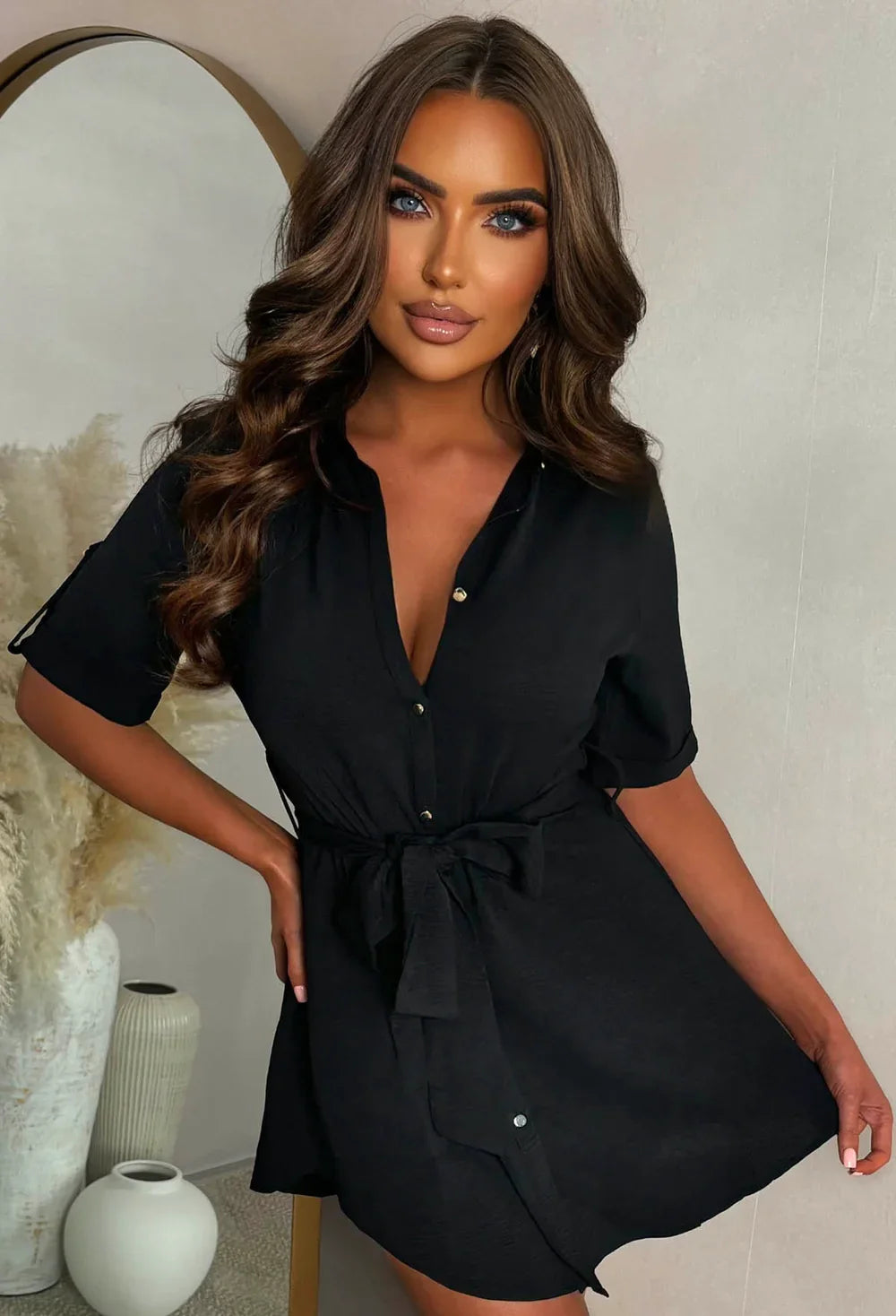 Baby Love Me Black Shirt Dress