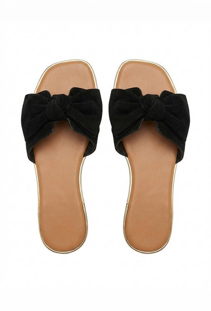 Belle Of The Bow Black Embellished Sandals