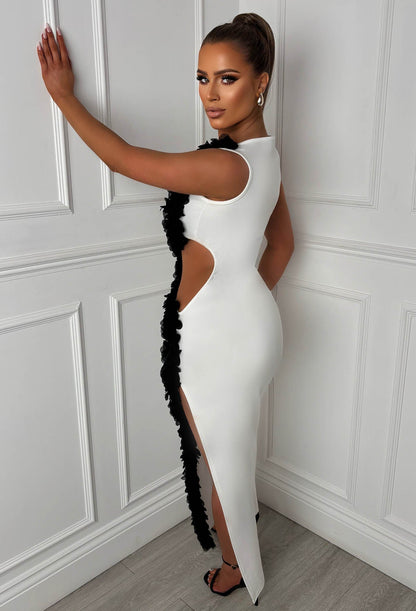 Billion Dollar Babe White Cut Out Maxi Dress