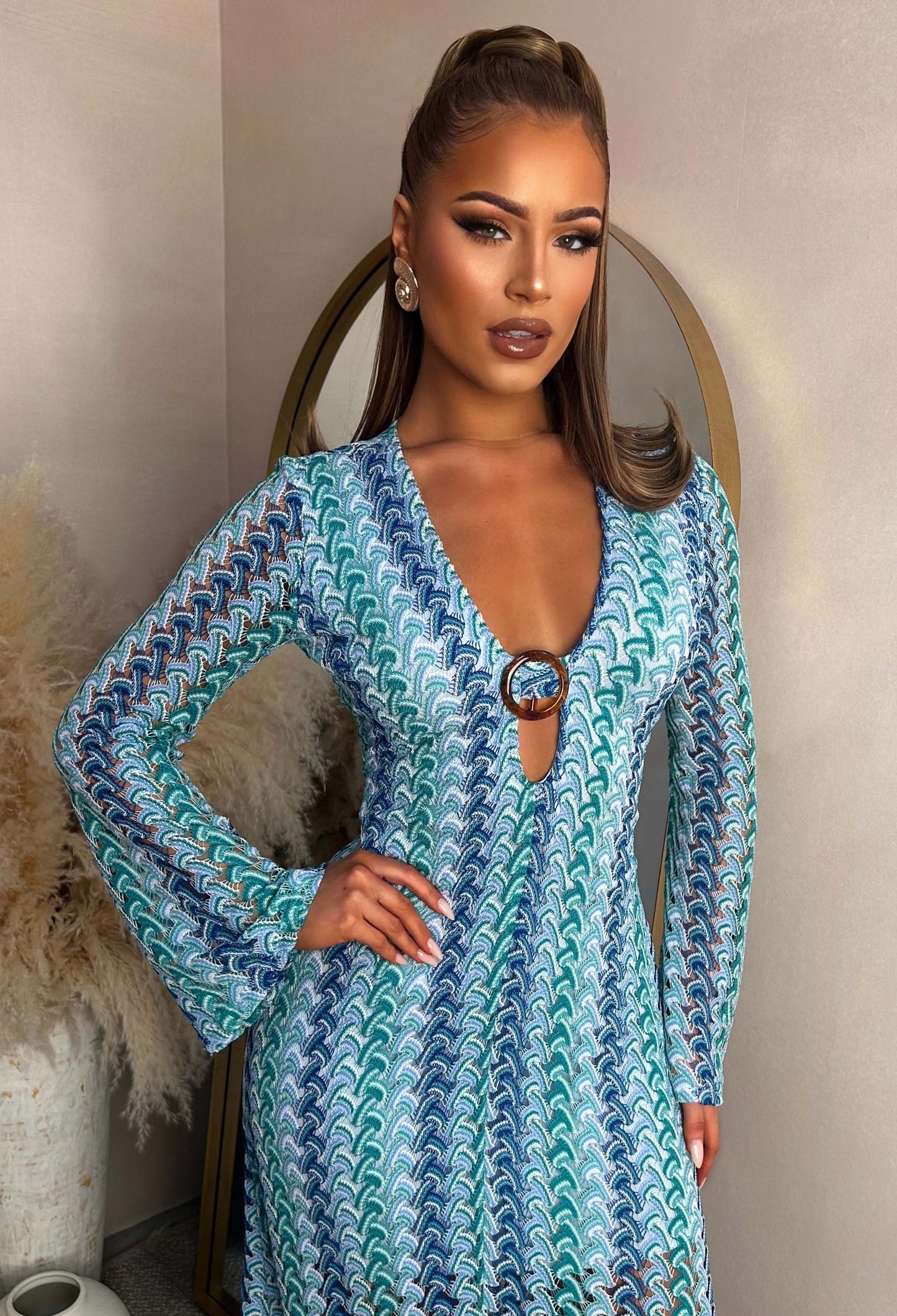 Bring On The Style Blue Zig Zag Maxi Dress