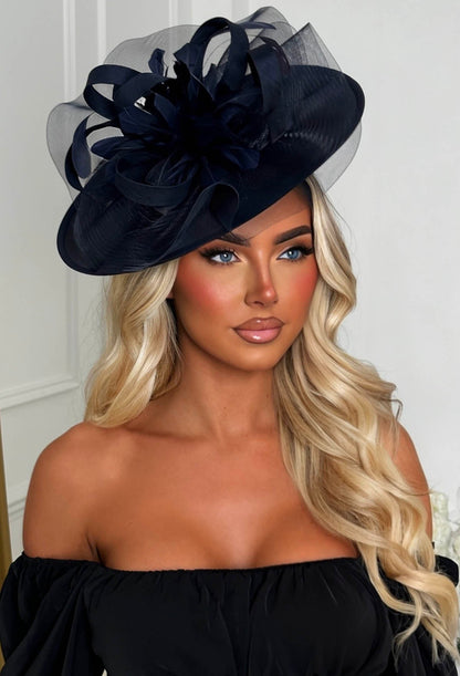 Bronte Navy Feather Fascinator