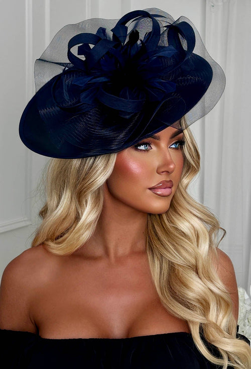 Bronte Navy Feather Fascinator