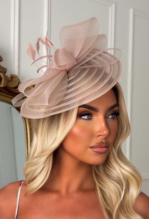 Celestial Chic Pink Mesh Fascinator