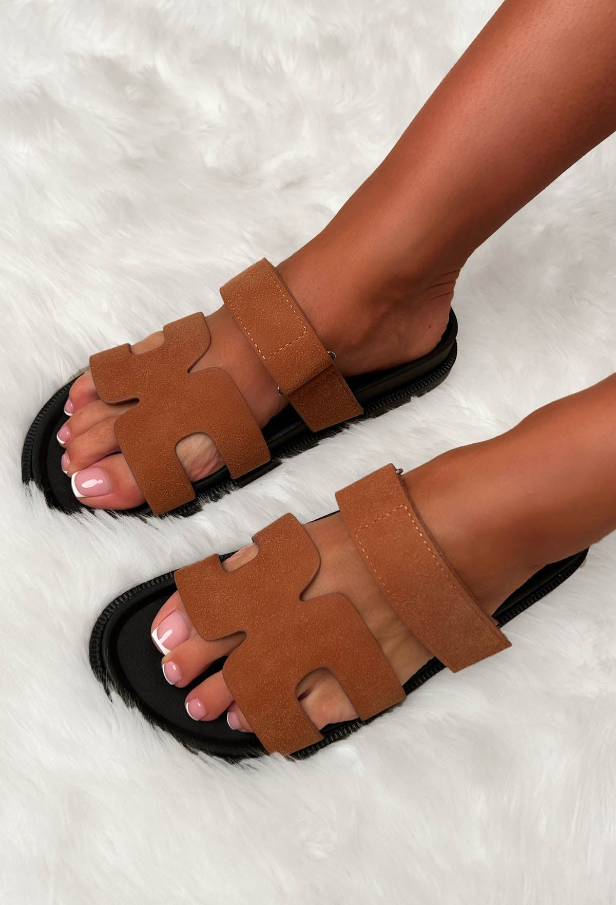 Chic In Summer Terracotta Faux Suede Sandals