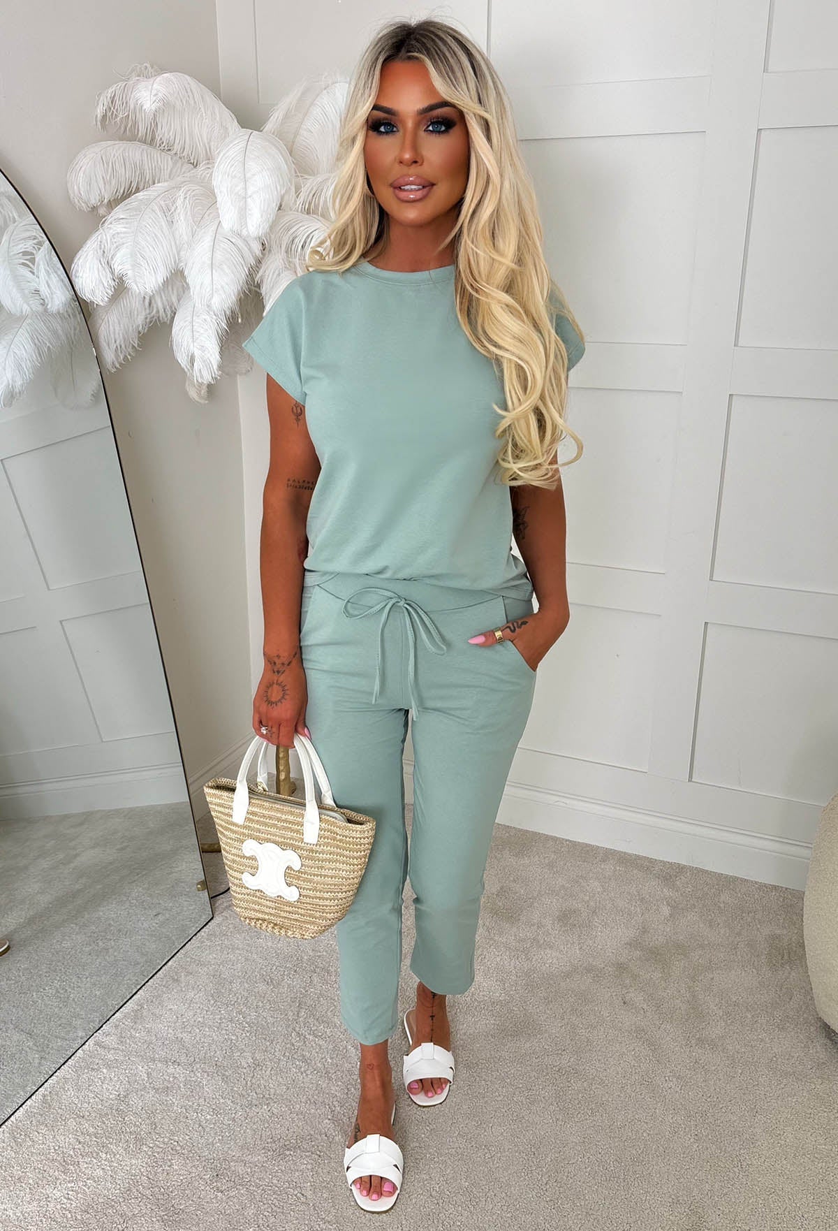 Chilled Girl Green Top & Jogger Loungewear Set