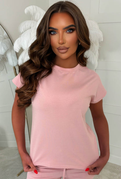 Chilled Girl Light Pink Top & Jogger Loungewear Set