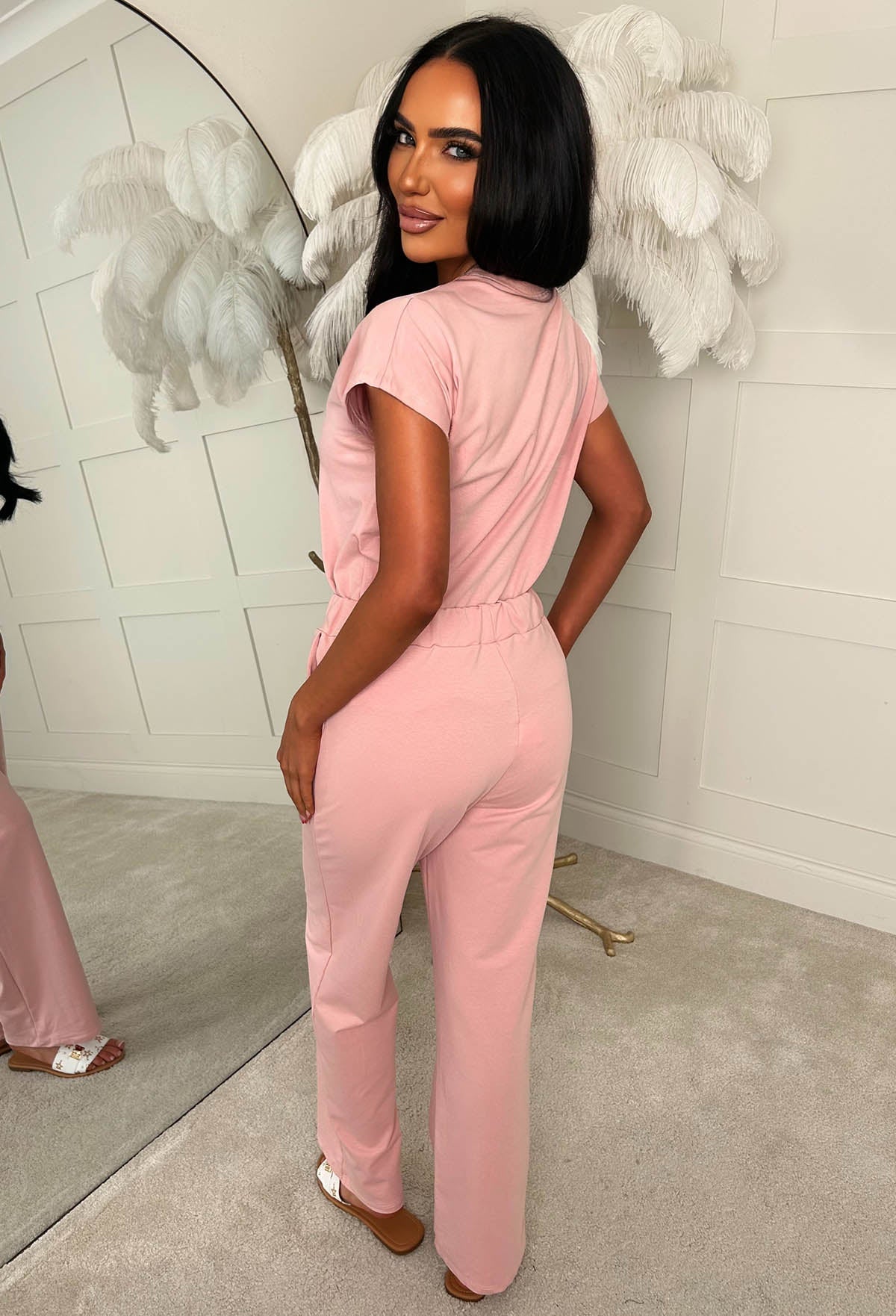 Chilled Icon Pink Top & Straight Leg Jogger Loungewear Set