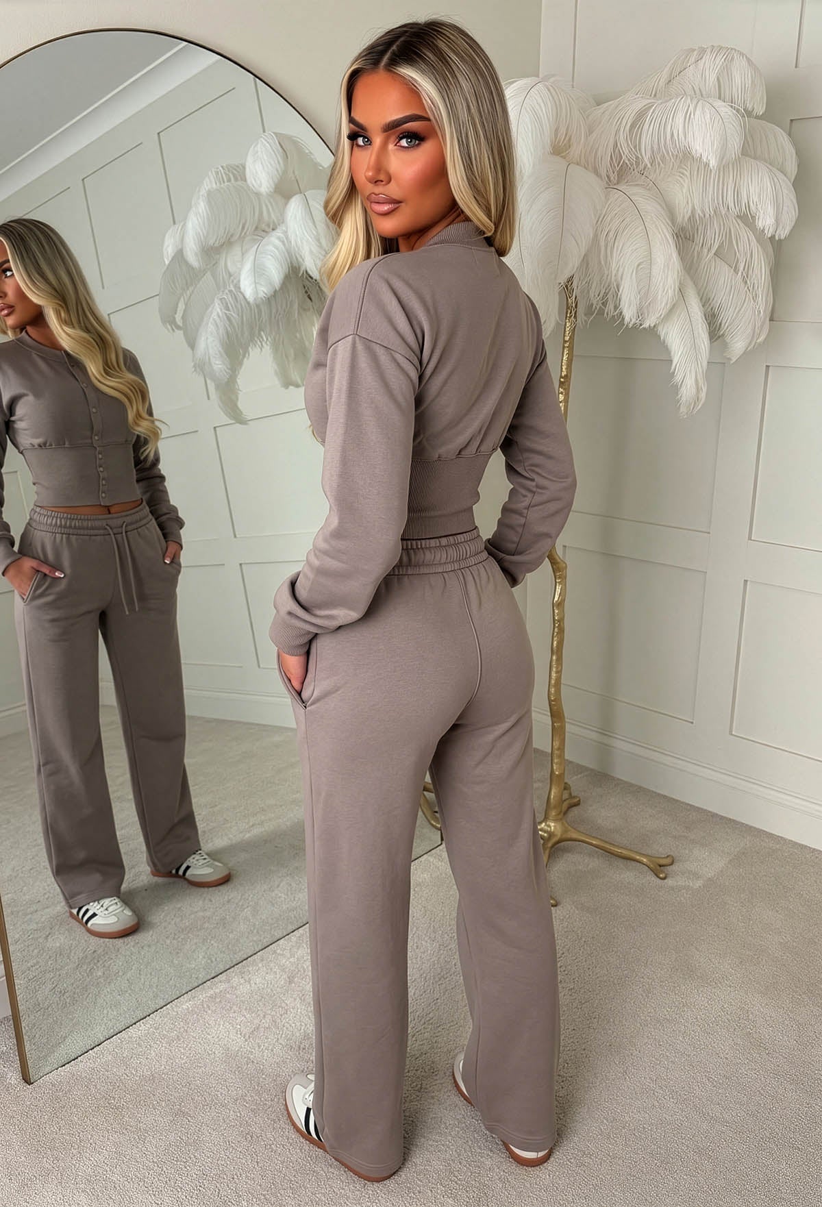 Comfy Collective Mocha Button Down Lounge Co-Ord Set