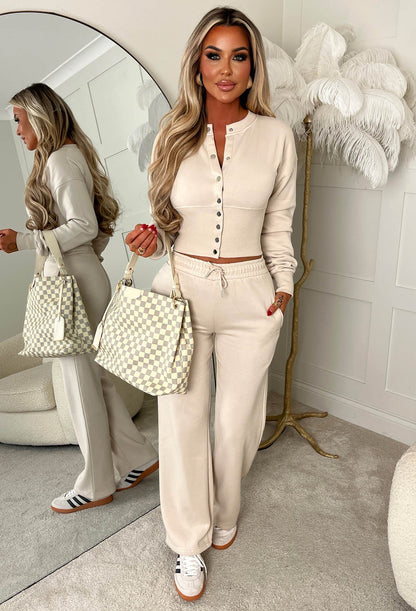 Comfy Collective Cream Button Down Lounge Co-Ord Set