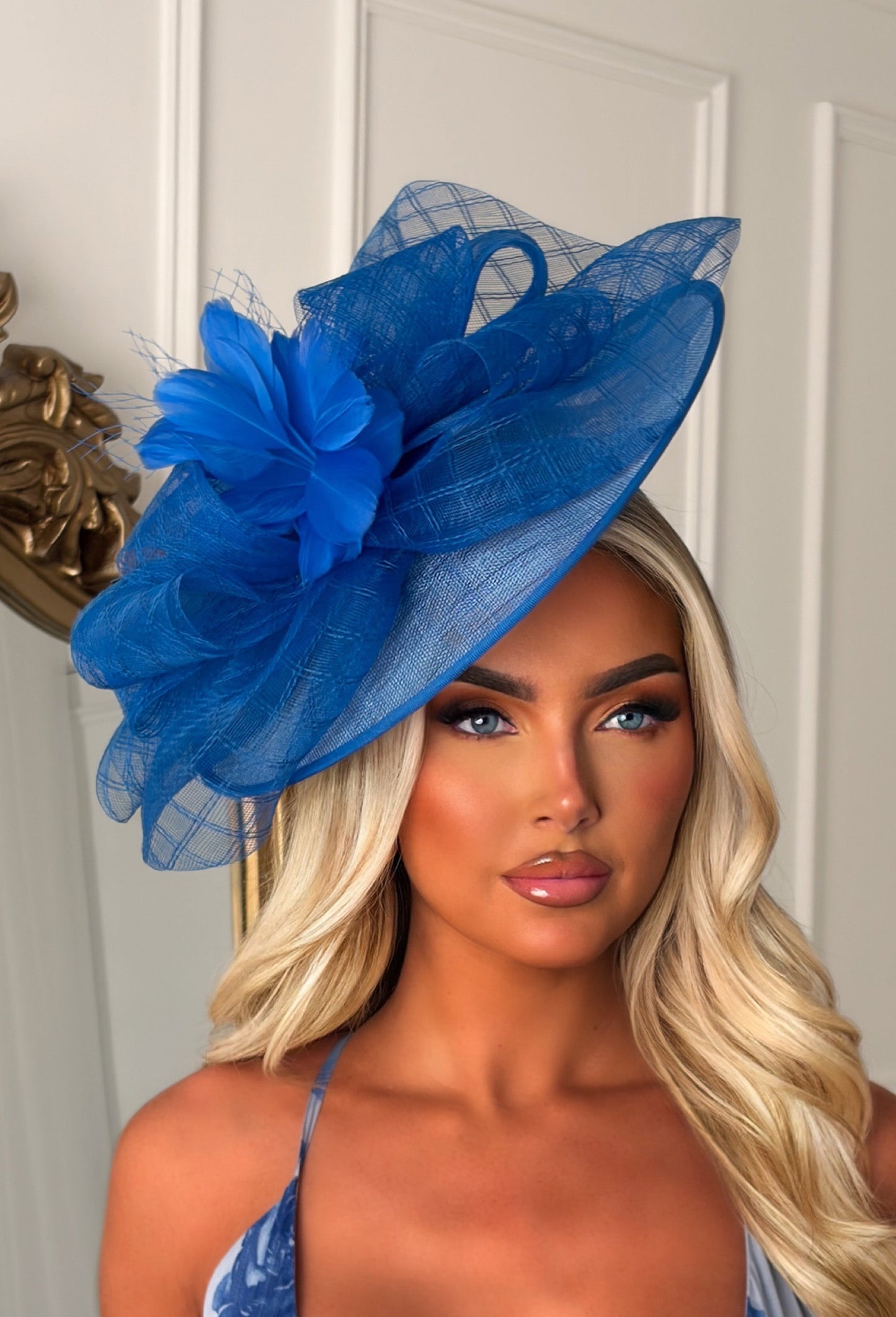 Cosmo Chic Cobalt Floral Bow Detail Fascinator
