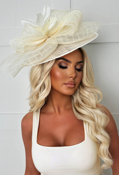 Cosmo Chic Cream Floral Bow Detail Fascinator