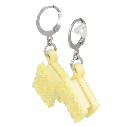 Custard Cream Biscuit Huggie Hoop Earrings