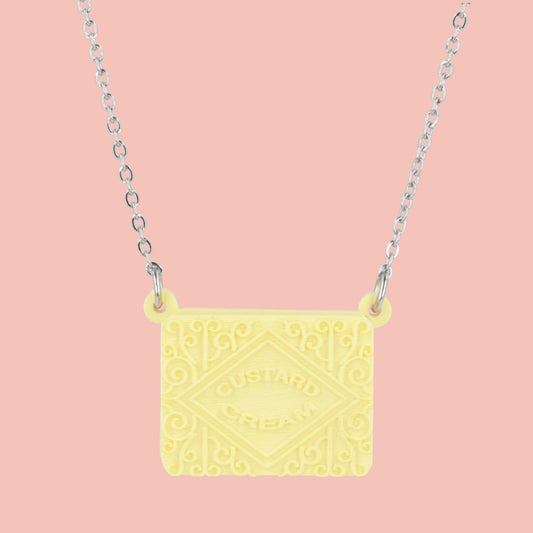 Custard Cream Biscuit Necklace