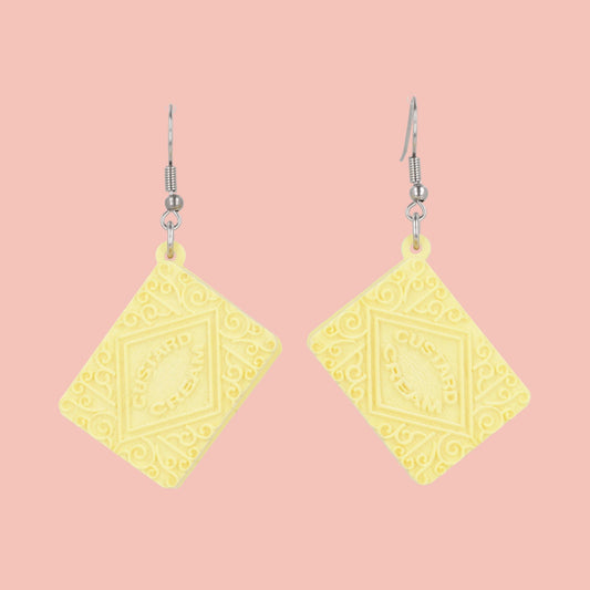 Custard Cream Biscuit Earrings