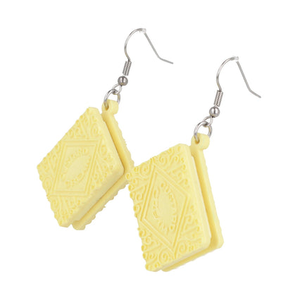 Custard Cream Biscuit Earrings