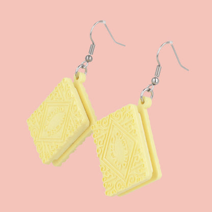 Custard Cream Biscuit Earrings