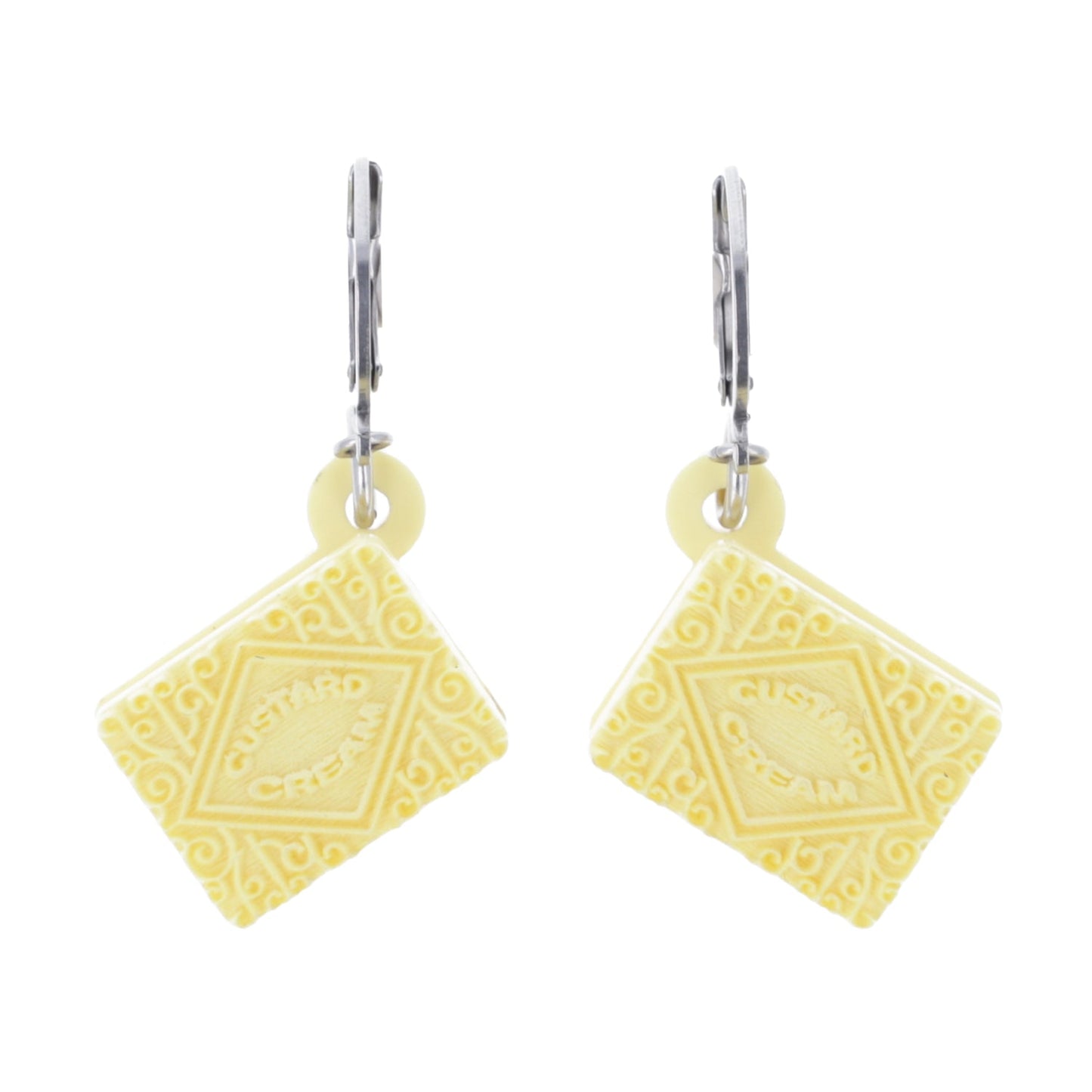 Custard Cream Biscuit Huggie Hoop Earrings