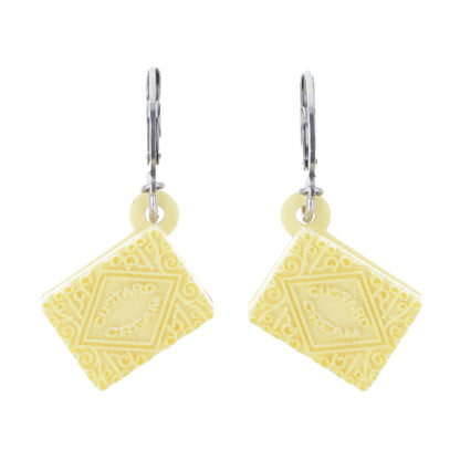Custard Cream Biscuit Huggie Hoop Earrings